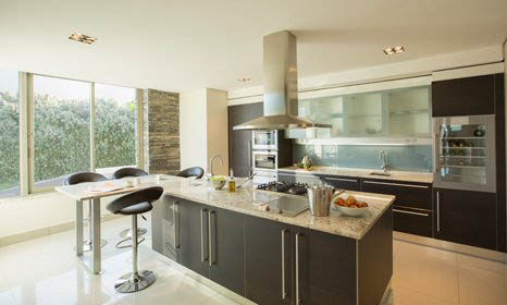 modern style black and silver kitchen